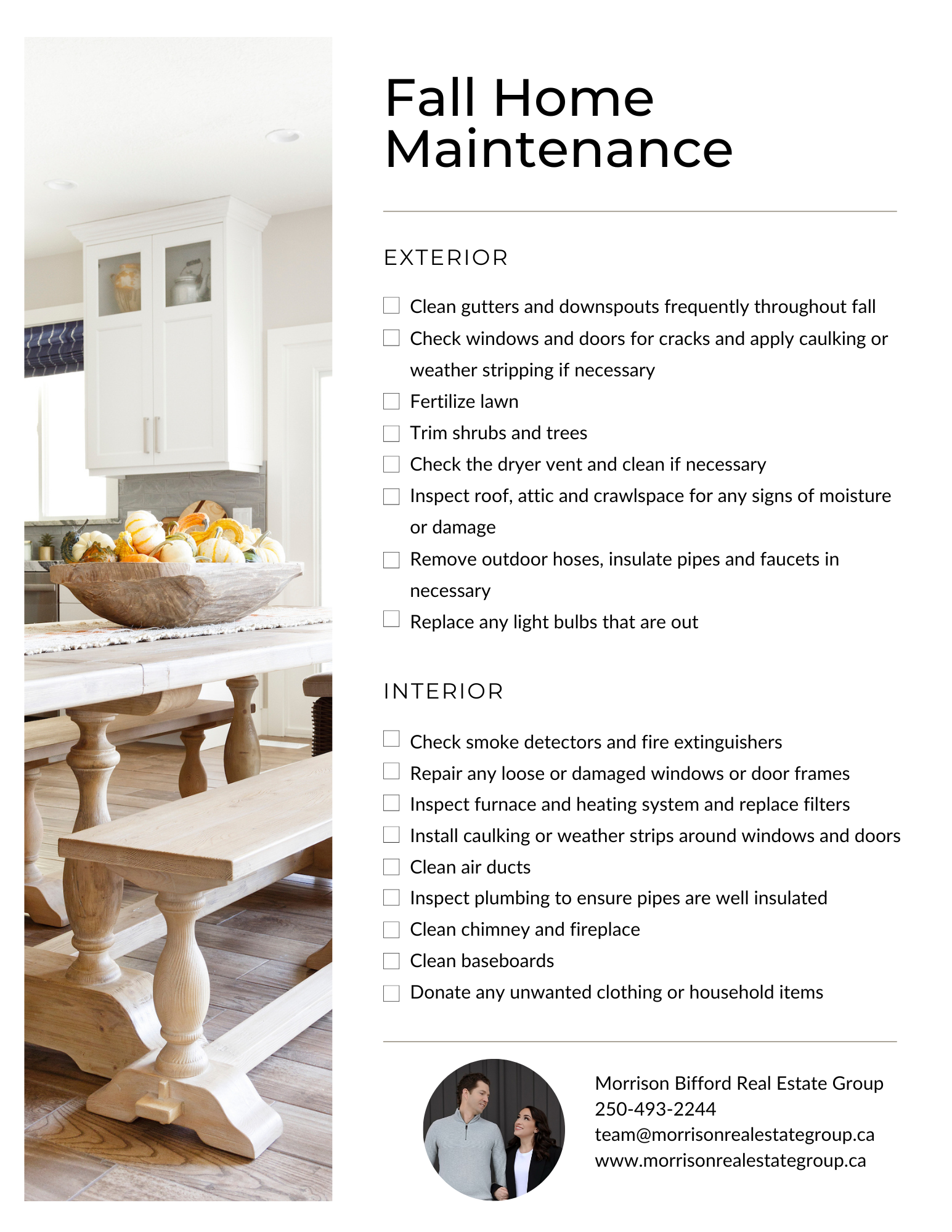 Fall Home Maintenance Checklist ⋆ Morrison Bifford Real Estate Group